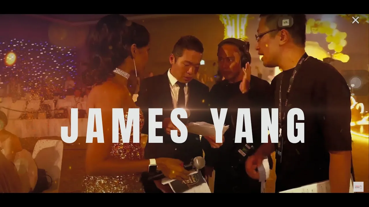 James Yang hosting on stage, from his showreel